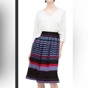 Zara striped midi skirt